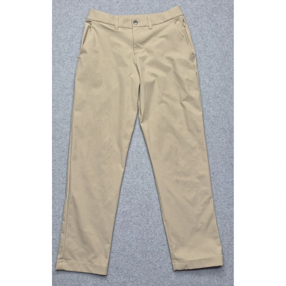 Lululemon ABC Slim Fit Trouser 28 Pants Mens Beige Khaki Warpstreme Minimalist